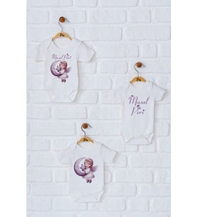 Pia Baby Premium %100 Pamuk İsme Özel Organik Baskılı Üçlü Set Çıtçıtlı Bebek Body Zıbın Modelleri 5081-18 (Ekru)