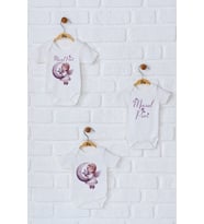 Pia Baby Premium %100 Pamuk İsme Özel Organik Baskılı Üçlü Set Çıtçıtlı Bebek Body Zıbın Modelleri 5081-18 (Ekru)