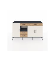 Hyperion Konsol 4 Raflı 4 Çekmeceli 3 Kapaklı 176x44x99 Antrasit-Aytaşı/Çam