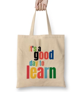 Teacher Gift-Learning Inspire-Science Student School-Inspirational KIDS WOMEN Men Bez Çanta Uzun Saplı