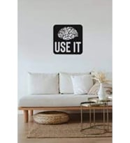 Use It Siyah Mdf Duvar Dekorasyon Ürünü 35x35 Cm
