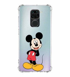 Xiaomi Redmi Note 9 Köşe Korumalı Antişok Kapak Mickey Mouse Tasarımlı Şeffaf  Kılıf