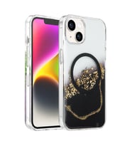 Onegif İphone 14 Lotus Simli Magsafe Kapak - Siyah