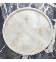 Sümeyra Marble Art / Sugar White - Beyaz Mermer Sunum Tepsisi 25 Cm
