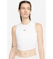 Nike Sportswear Essential Rib Cropped Women's Tight Fit Tank Top Kadın Dar Kesim Crop Atlet Beyaz