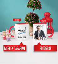 Müdür Yardımcısı Kupa Bardak Kırmızı Fotoğraflı