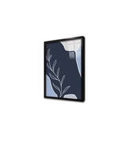 Dekoratif Mavi Beyaz Modern Çerçeveli Cam Tablo