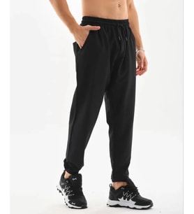 Unisex Lastik Paçalı Eşofman Altı - Siyah