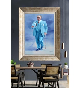 Gümüş Çerçeveli Atatürk Tablo za248