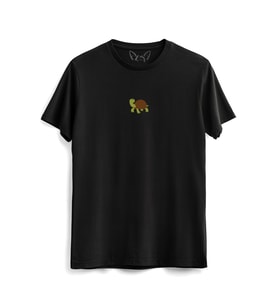  Animal Kaplumbağa Dijital Baskılı Siyah Tshirt