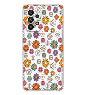 Samsung Galaxy A52 Uyumlu Çiçek Desenli Şeffaf Telefon Kılıfı