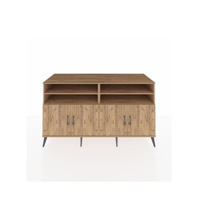 Kronos Konsol 6 Raflı 4 Kapaklı 176x59x99 Çam-Çam/Antrasit