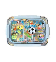 VEST BES0004 FUTBOL DESENLİ ŞEFFAF KAPAKLI 3 BÖLMELİ 710 ML ÇELİK BESLENME KABI