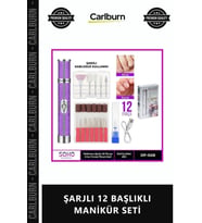 Özel Üretim Profesyonel Tırnak Bakım Pedikür Elektrikli Törpü Cihazı ŞARJLI 12 BAŞLIKLI MANİKÜR SETİ