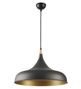 MYLİGHTS RETRO SİYAH İÇİ SARI METAL SARKIT AVİZE TEKLİ AVİZE
