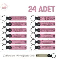 Pembe & S Kahve, Ofis Ziyaretçilerine Anlamlı Hatıra, 24'lü Set, Kişiselleştirilebilir Anahtarlıklar