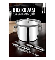 Buz Kovası 304 Paslanmaz Çelik ve Buz Maşası Seti Buz Termosu 721563