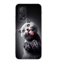 PrintiFy Xiaomi Mi 10 T ile Uyumlu Kedi 2 Kamera Korumalı Şeffaf Kılıf