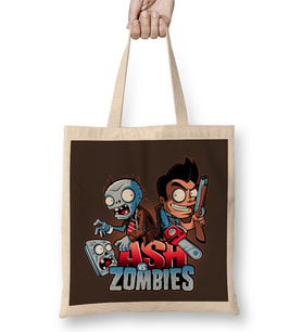 Plants Vs Zombies Ash vs Zombies Bez Çanta Uzun Saplı