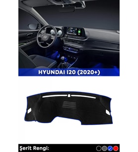 Hyundaı I20 (2020+) 3d Torpido Koruma Kılıfı - Ön Göğüs Panel Kaplama - Mavi Şerit