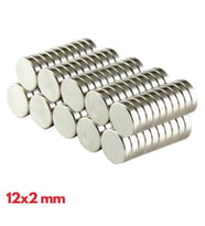 N35 12x2 Mm Neodyum Mıknatıs 50 Adet, Yuvarlak, Nikel Kaplamalı Kaliteli Ve Dayanıklı Ürün