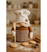 İskandinav Şans Cücesi-Ev cafe ve ofis dekoru hediyelik-Chef Boy - 25 cm