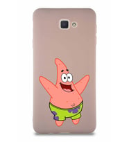 Samsung Galaxy J7 Prime Soft Premier Kapak Patrick Yıldız Tasarımlı Silikon Kılıf - Pudra (Şeffaf)