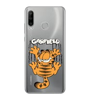 Huawei P30 Lite Uyumlu Garfield Desenli Şeffaf Telefon Kılıfı