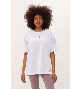 Store Kadın Spor Tişört Baskılı Fitness, Antrenman Fit (Beyaz)