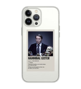 Iphone 15 Pro Uyumlu Hannibal Lecter Minimalist Poster Desenli Şeffaf Telefon Kılıfı
