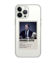 Iphone 15 Pro Uyumlu Hannibal Lecter Minimalist Poster Desenli Şeffaf Telefon Kılıfı
