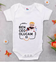 BK Kids Ceo Olucam Tasarımlı Beyaz Bebek Body Zıbın-1