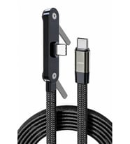 Hepu HP-ATC01 240W Type-C to Type-C Telefon Stantlı Örgülü Hızlı Şarj Kablosu 1.5m