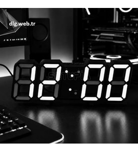 DLG Akıllı LED Dijital Çift Alarmlı Ayarlanabilir Saat Gece Işığı Siyah - Beyaz