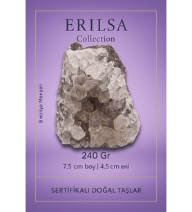 Sertifikalı Kahverengi Ametist Taşı Kütlesi 240 Gr – Ham Doğal Kristal Dekoratif Taş Parçası (Çok Renkli)