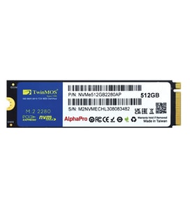 TwinMOS AlphaPro 512GB NVMe M.2 SSD(3600/3250Mb/s)