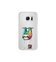 Samsung Galaxy S7 ile Uyumlu Splash Tembel Hayvan Tasarımlı Şeffaf Silikon Kılıf