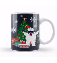 Stay Puft Ghostbusters Around The Christmas Tree Kupa Bardak Porselen