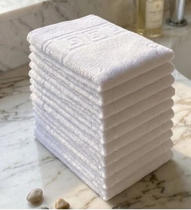 12'li Ultra Emici %100 Pamuklu Otel Tipi Ayak İzli Banyo Ayak Havlusu Seti (50x70 cm)