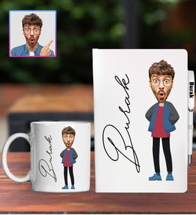 Kişiye Özel Karikatür Tasarım Defter Kalem Kupa Hediye Seti 96147