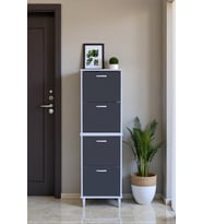 Eliusta Elenio 52 cm Genişlik Antrasit Renk Ayaklı 4 Kapaklı Ayakkabılık 52x168x26 cm Ayakkabılık