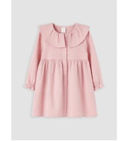 LC WAIKIKI Pembe Bebe Yaka Kız Çocuk Pileli Elbise
