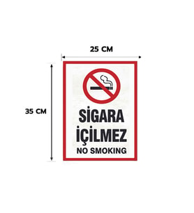 Sigara İçilmez Kişiselleştirilebilir Dekota Levha, 25x35, 20x30 (A4), 30x42 (A3) Cm Boyut Seçeneklerinde Levha + Yapışkan Bant