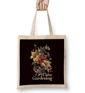 Love Gardening Gardener Garden Botanical Landscaper Plants Bez Çanta Uzun Saplı