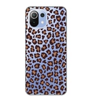 Xiaomi Mi 11 Lite Uyumlu Leopar Desenli Şeffaf Telefon Kılıfı