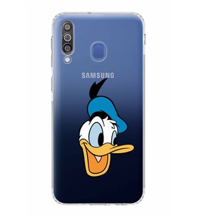 Samsung Galaxy M30  Kamera Korumalı Kapak Donald Duck Tasarımlı  Şeffaf  Kılıf