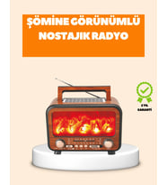 Şömine Alev Işıklı Solar Bluetooth Hoparlör - 7w Güçlü Ses, Fm Radyo