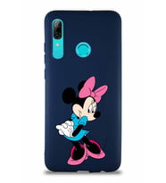 Huawei P Smart 2019 Soft Premier Kapak Minnie Mouse-F Tasarımlı Silikon Kılıf - Lacivert (Şeffaf)