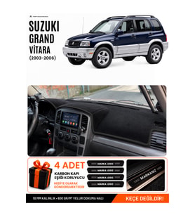 SUZUKI GRAND VİTARA (2003-2006) Uyumlu Torpido Örtüsü Torpido Kılıfı - Siyah