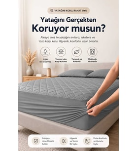 Lidya Premium Kapitoneli Yatak Koruyucu Sıvı Geçirmez Alez